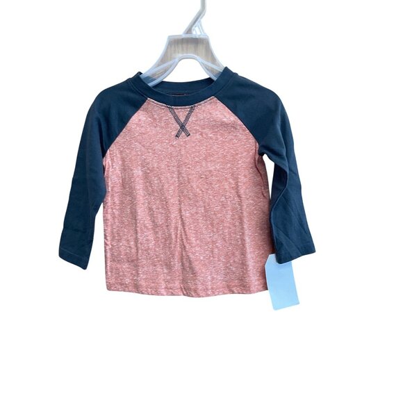 Boys' Baseball Raglan Long Sleeve Tee - Orange & Navy - Size 18M - Picture 2 of 4